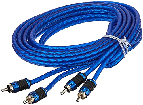 Stinger SI6212 12-Foot 2-Channel 6000 Series Audiophile Grade RCA Interconnect Cable - Blue