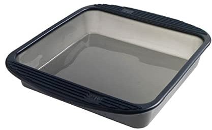 MASTRAD - Moule A Manqué Carré - 100% Silicone Premium - Anti-Adhésif - Maintien Parfait - 23 Cm - Gris Fumé