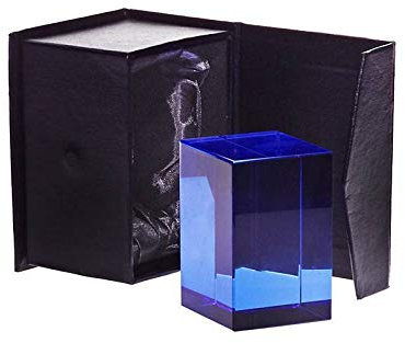 CRISTALICA Glasblock Würfel Cube Broca Briefbeschwerer für Lasergravur aus Glas Blau 6cm