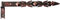Charnière de porte 600 + 16 mm Gond cuivre fer forgé