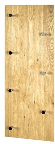 HAKU Möbel Wandgarderobe chrom, eiche, MDF, Metall - Maße: B 80 cm x H 30 cm x T 6 cm, Style: Modern