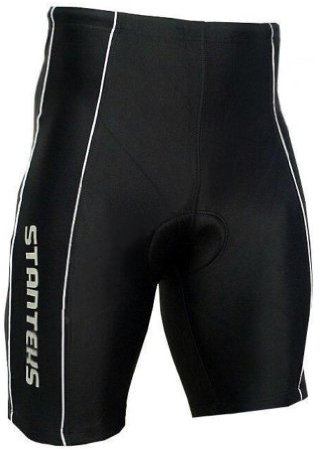 STANTEKS Radhose Kurz Fahrradhose ohne Träger Radlerhose mit Coolmax Sitzpolster SR0041 (XXL, Schwarz)