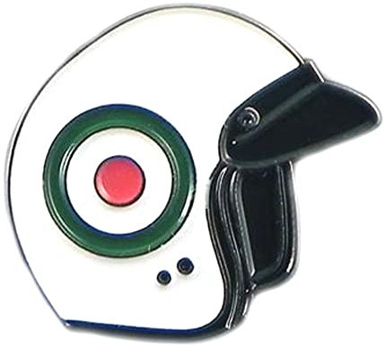 Metall-Emaille-Brosche, Scooter-Helm