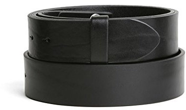 VaModa Vollrindleder 4cm Wechselgürtel Jeansgürtel Belt 40 mm | Ledergürtel für Damen Herren 4,0 cm | Modell 'Klassik' | ohne Schließe | Farbe schwarz, Länge=85cm, Druckknopfsystem