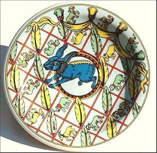 RABETTE (Grundfarbe hellblau) BOPLA Porzellan Unterteller 16cm aus der Serie Wildlife zu allen BOPLA Kaffee- oder Tee- Tassen 0,18l und zum Becher / MUG / Maxitasse 0,30l) auch MINI TELLER für alles Kleine und Feine - MINI ASSIETE - MINI PIATTO - MINI PLATE, SAUCER - MINI PLATO - 16 cm, 6-1/4 in. mircowellengeeignet, kältebeständig, ofenfest, spülmaschinenfest, gastronomiebewährtes Hartporzellan Schweizer Qualität. In verschiedenen Farbkombinationen bestellbar mit sehr schönen von namhaften Schweizer Künstlern gestalteten Dekoren. Einzelgewicht: 210g