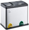 SVITA TC2Combo26 Edelstahl Küchen-Eimer 26Liter Silber 8L+18L kombiniert doppelt Abfalleimer 2er-Mülleimer Mülltrennung Treteimer