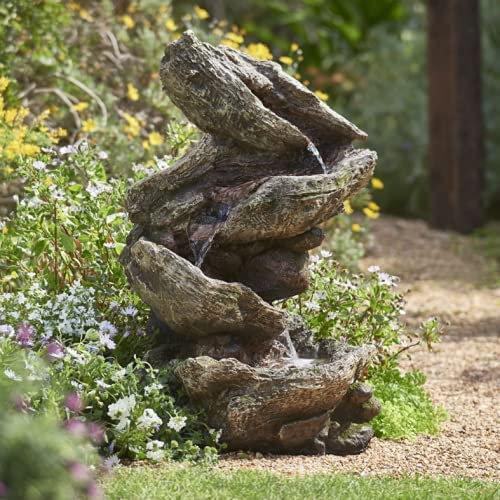 Primrose 103cm Rock Effect Cascading Rocky River Outdoor Water Feature with LED lights