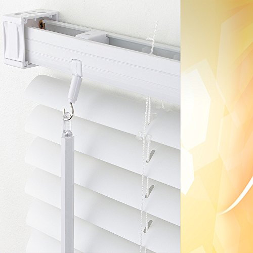 PVC / Kunststoff-Jalousie Breite 90 cm x 220 cm Höhe in Farbe 01 / weiß / Jalousien Jalousette Jalousetten Plastik Standard 90x220 white weiss