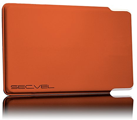 Étui de protection breveté | RFID NFC et bloqueur de champ magnétique | Protection de carte pour cartes de crédit, cartes de débit, cartes d'identité | Couverture de protection des cartes contre le vol de données | Protection des données à 100 % vérifiée par CTC/advanced (membre du groupe RW TÜV) | Orange