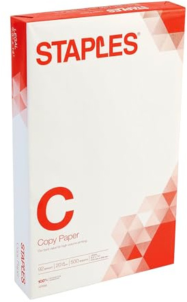 Staples Kopierpapier, 21,6 x 35,6 cm, legale Größe, 9 kg, für Büro und Schule