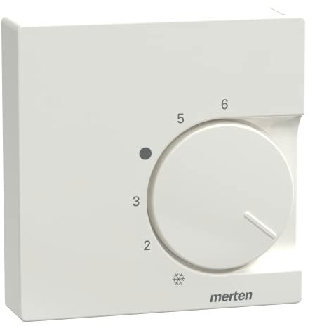 Schneider Electric Merten Zentralplatte für Raumtemperaturregler-Einsatz mit Wechselkontakt, System M, polarweiss glänzend, Artikelnummer 534719