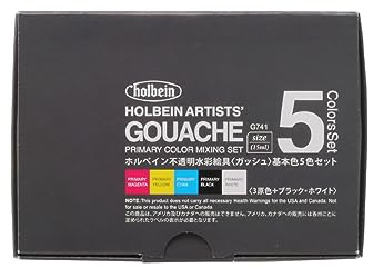 Holbein Lot de 5 gouache de couleurs primaires (importation japonaise)
