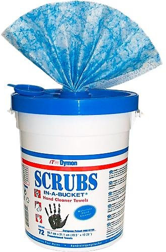 Main Nettoyage Lingettes Scrubs® en compartiment de A de®