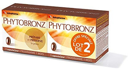 Arkopharma - Phytobronz Solaire | Préparation solaire - Protection antioxydante - Pigmentation de la peau - Peau rayonnante -Formule concentrée| 60 jours - 60 capsules dont 10 jours offerts