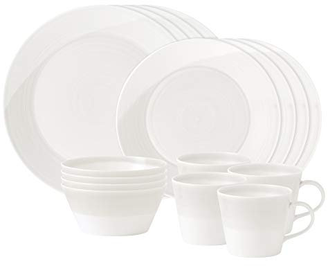 Royal Doulton 1815 1815TW25098 Pc Dinnerware Set, White, Porcelain, 16-Piece