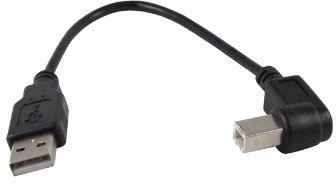 YCS basics Black 6 Inch USB 2.0 High Speed Printer/Scanner Right Angle Cable