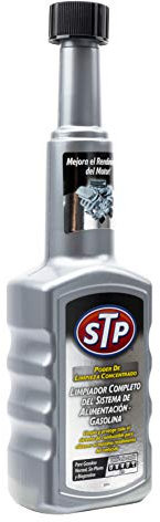 STP Limpiador Completo del Sistema de Alimentación Gasolina, Elimina Depósitos, Reduce Emisiones y Arranques Difíciles, Mejora Potencia y Ahorra Combustible, 200ml