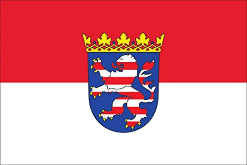 flaggenmeer® Tischflagge Hessen mit Wappen ca. 10 x 16 cm