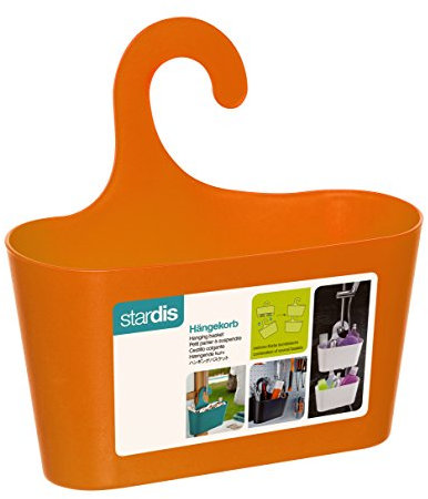 stardis Duschkorb mit Haken zum Einhängen Duschregal Badregal Bad Utensilo Hängeregal orange