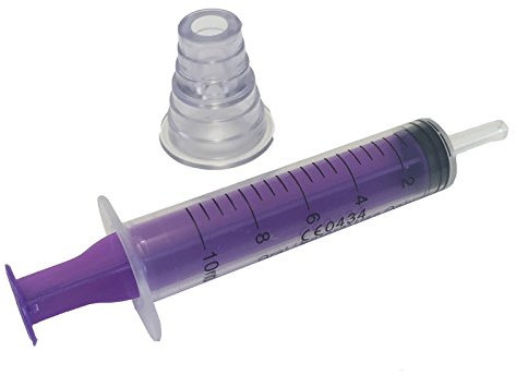 Qualicare 50 X 10ML ORAL ENTERNAL MEDICINE BABY ELDERLY DOSAGE NON-STERILE LATEX FREE DISPOSABLE PURPLE SYRINGES WITH BOTTLE ADAPTER
