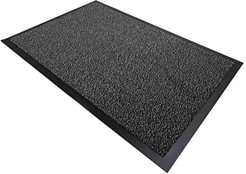 CASA Tessile Nevada Zerbino Tappeto asciugapassi Rettangolare Zerbino Antiscivolo per Ingresso, Interno Esterno per Casa o Ufficio - Grigio, 40x70 cm.