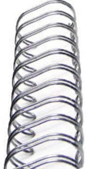 Renz One Pitch Drahtkamm-Bindeelemente in 2:1 Teilung, 23 Schlaufen, Durchmesser 25.4 mm, 1 Zoll, silber/glänzend