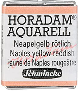 Schmincke – HORADAM® AQUARELL - feinste Künstler-Aquarellfarben, 230 Neapelgelb rötlich, 14 230 044, 1/2 Näpfchen