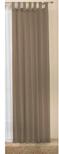 Gardinenbox Rideaux Unicolore Transparent en Voile, de Nombreuses Couleurs attrayantes, 245 x 140, Nougat, 61000