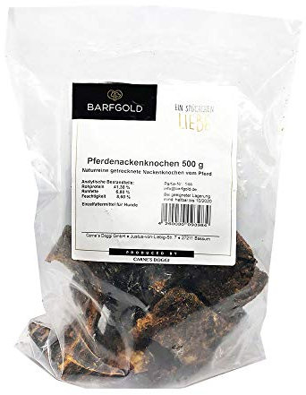 Pferdeknochen mit Fleischreste getrocknet, natürlich, 500g, 5 Stück