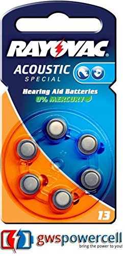 Rayovac Acoustic Special Hörgeräte Batterien 1,4V 310mAh PR48 Typ 13 - 6er Blister (Nr. 13 Acoustic Special 6er Blister, 1x)