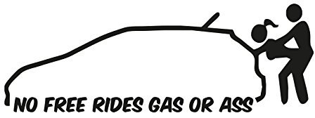 NetSpares Plott Aufkleber No Free Rides Gas or Ass Sticker Tuning Shocker Fun Gag
