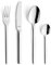 KUPPELS | Besteckset MIO 24-teilig | Trendiges Besteck Set 6 Personen | Hochglanzpoliert | Edelstahl | Spülmaschinengeeignet | Gradliniges Design | Essbesteck | Wellenschliff Messer