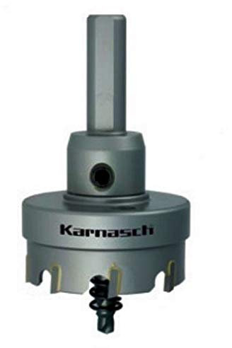 Karnasch Easy-Cut 201020028 Hartmetall-bestückte Lochsäge, Nutzlänge 12mm - komplett mit Schaft, Zentrierbohrer und Auswurffeder