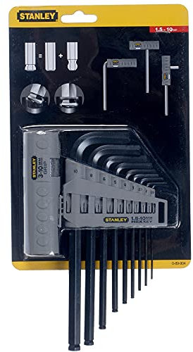 Stanley 0-89-904 - Juego de 9 llaves hexagonales con mango