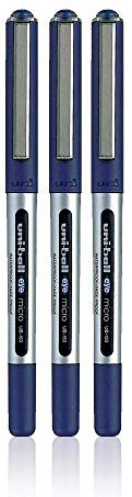 Uni-Ball Eye Micro Fine UB Pen, verschiedene Farben, 3 Stück Fine 0.5 mm Line blau