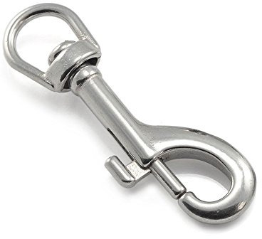 2er Set - Robuster Karabinerhaken M aus rostfreiem Stahl mit Drehgelenk für Hundeleinen / Paracord / Schlüsselanhänger u.v.m. - Marke Ganzoo