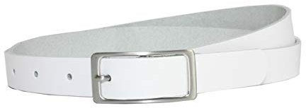Vascavi Ledergürtel, 2 cm breit, Made in Germany, echt Leder Gürtel für Damen, als Hüftgürtel, kürzbar (110 cm Gesamtlänge 120 cm, Weiß)