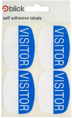 Blick Labels, Self Adhesive Stickers, Visitor, 39mm x 52mm, 16 Labels, for Home, Office, School