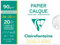 Clairefontaine 96873C - Mappe Transparentpapier DIN A4+ 24 x 32 cm, 90g, 20 Blatt, ideal für technische Zeichnen und Entwürfe, 1 Mappe