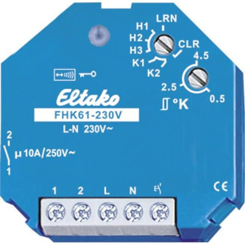 Eltako Funkaktor Heiz-Kühl-Relais 230V, Potenzialfrei 10A/250V AC, 1 Stück, FHK61-230V, 2500 W