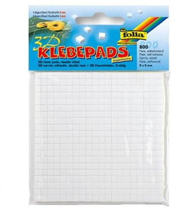 Klebepads für 3D-Effekte, 5x5mm, 400x2mm und 400