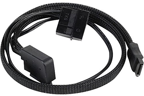 SilverStone SST-CP10 - Slimline Câble adaptateur SATA vers SATA, latéral à angle 90°, couche de revêtement métallique