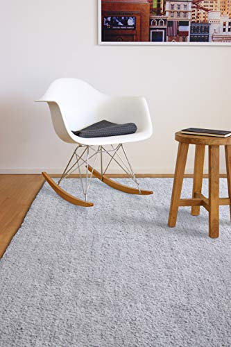 floor factory Weicher Hochflor Shaggy Teppich Privilege grau 120x170 cm - Flauschiger Mikrofaser Langflorteppich