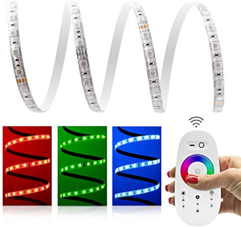 Premium 24V LED Streifen IP65 RGB 60 LED/m 5050 Funk-SET & Installationsnetzteil Kabellitze 15m