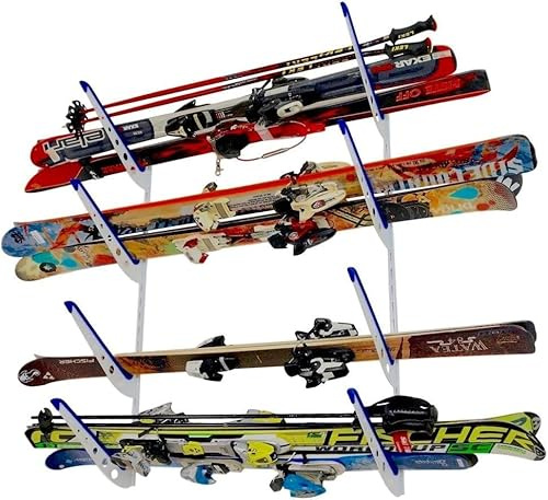 StoreYourBoard Horizontale Multi Ski Wall Rack, Haus und Garage Skifahren Storage Mount