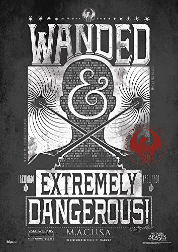 Fantastic Beasts: Where to Find Them - Wanded and Extrem Dangerous - Durable 43,2 x 61 cm MightyPrint Wall Art - Not Made of Paper - Officially Licensed Collectible