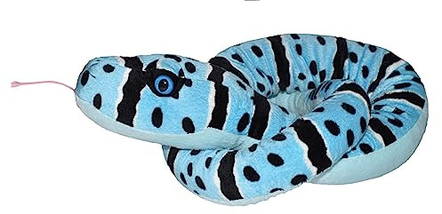 Wild Republic 89091 - Schlangesss, Plüsch Felsen-Klapperschlange, 137 cm, blau, 54