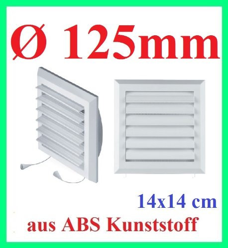 Lüftungsgitter Abschlussgitter Insektenschutz Ø 125mm Jalousie Ventilator T78