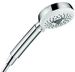 hansgrohe Crometta 100 Duschkopf, 3 Strahlarten, Weiß/Chrom