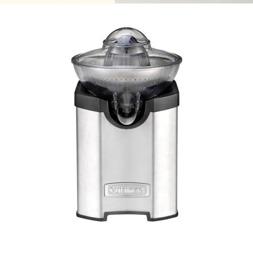 Cuisinart Presse Agrumes - Electrique Presse-agrumes pour toutes les tailles - Orange, Citron, Citron Vert, Pamplemousse - Sans goutte - Lavable au lave-vaisselle - Taille compacte - Acier inoxydable